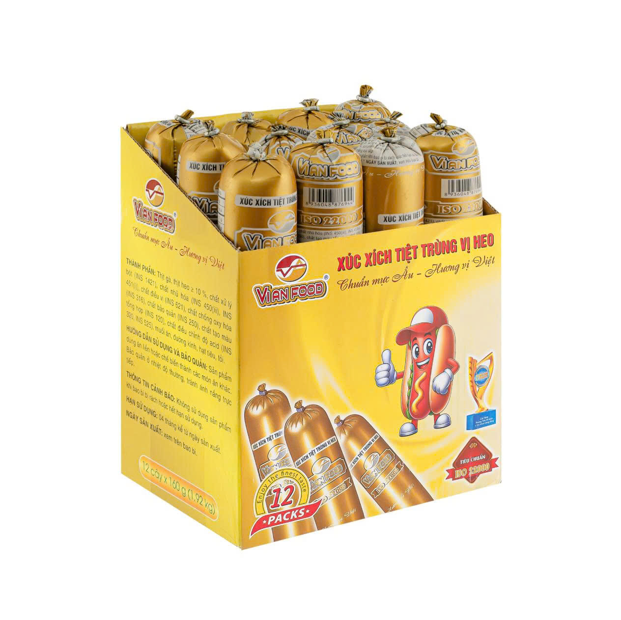 Xúc xích heo loại cây  (Siêu to: 130gr - 160gr - 200gr)