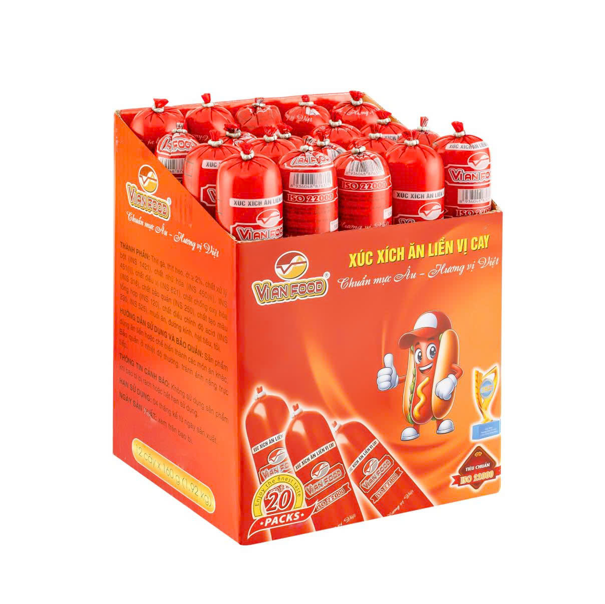 Xúc xích cay loại cây (Siêu to: 130gr - 160gr - 200gr)